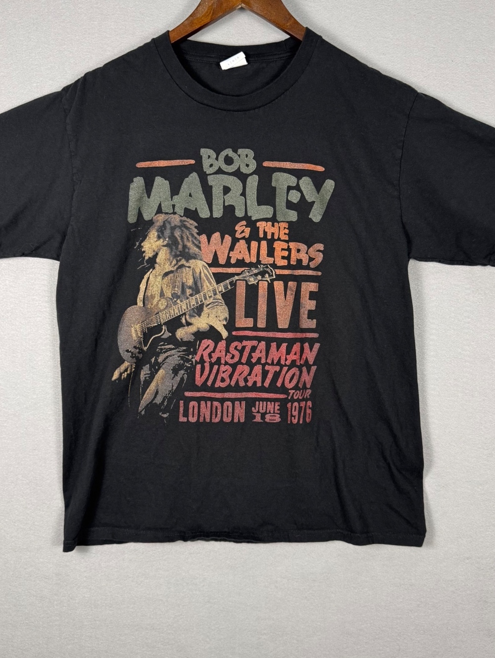 Port & Company L Bob Marley 1976 Tour Graphic T-Shirt Black